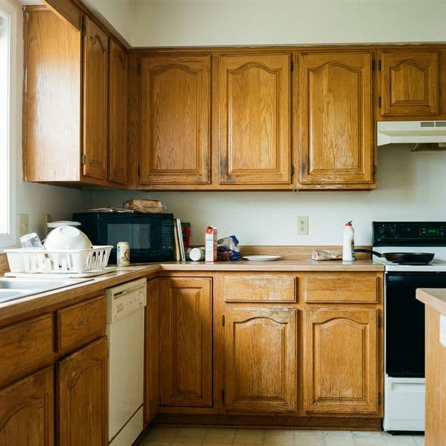 Cabinet Refinishing Before